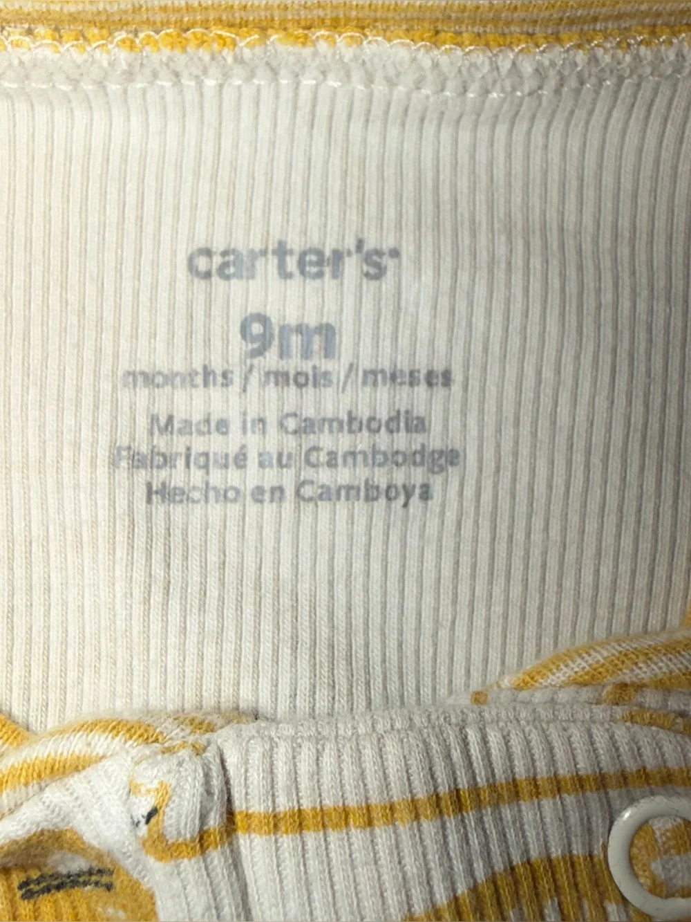 Boys girls infant 9 months pajamas Carter's Cream Footed One-Piece Lion Print